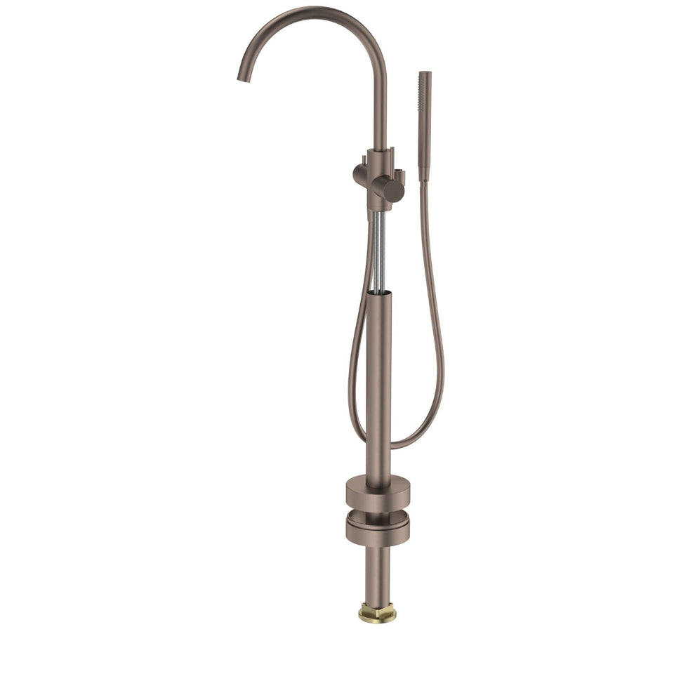 Caroma Liano II Freestanding Bath Filler with Hand Shower Brushed Bronze - Trim Kit