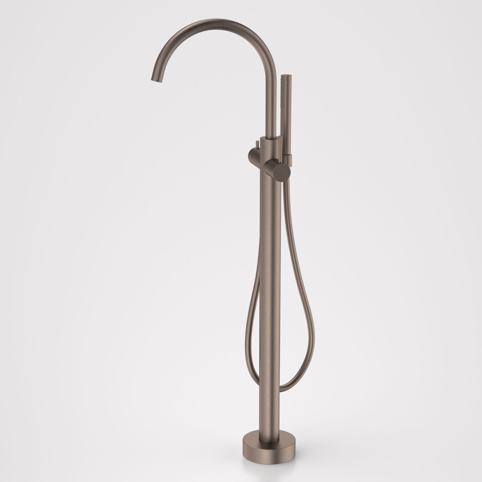 Caroma Liano II Freestanding Bath Filler with Hand Shower Brushed Bronze - Full Kit 96409BBZ - The Blue Space