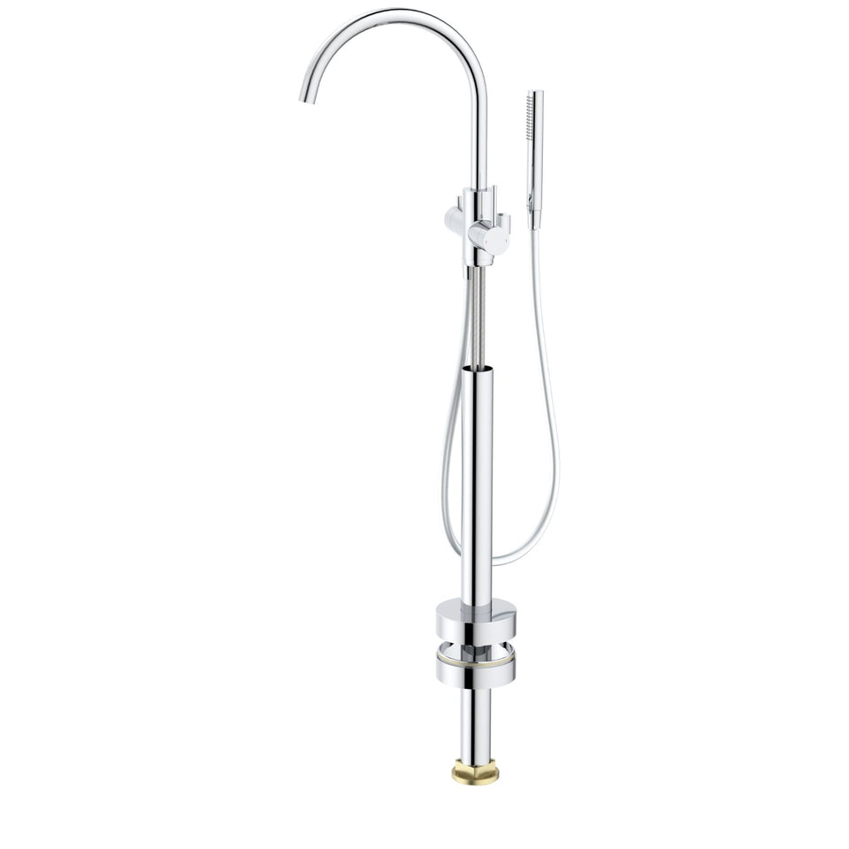 Caroma Liano II Freestanding Bath Filler with Hand Shower Chrome - Trim Kit