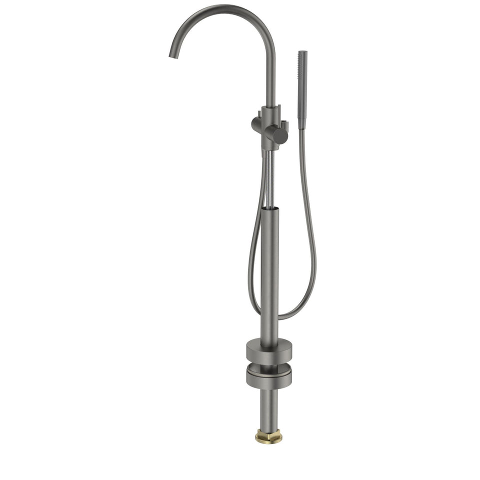 Caroma Liano II Freestanding Bath Filler with Hand Shower Gunmetal - Trim Kit
