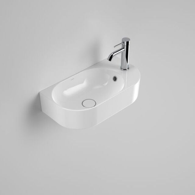 With Ring Caroma Liano II Hand Wall Basin (1 Tap Hole) - White (with Overflow) 853015W - The Blue Space