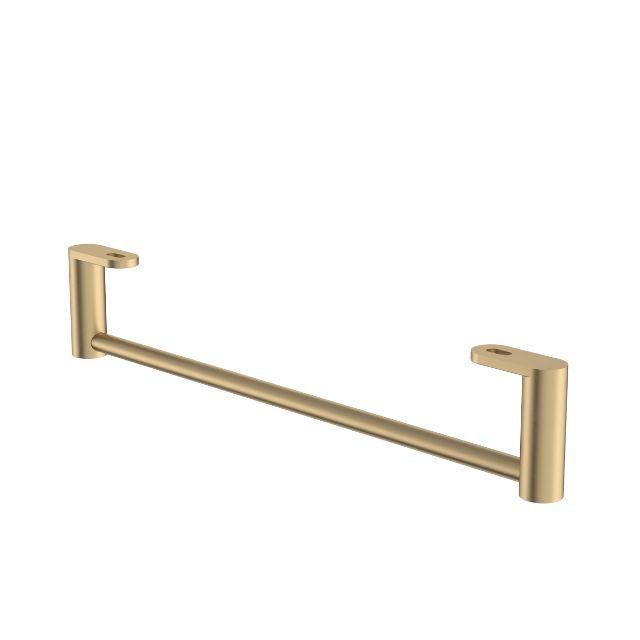 Angle Caroma Liano II Hand Wall Basin Integrated Towel Rail - Brushed Brass 96457BB - The Blue Space