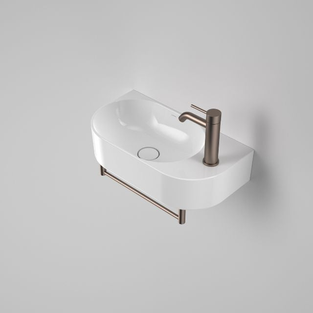 Caroma Liano II Hand Wall Basin Integrated Towel Rail With Basin - Brushed Bronze 96457BBZ - The Blue Space