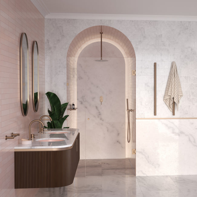 Lifestyle Caroma Liano II Heated Towel Rail - Vertical - Brushed Bronze 11225050BBZ - The Blue Space