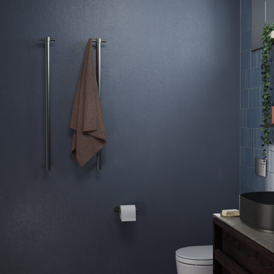 Caroma Liano II Heated Towel Rail Vertical - Gunmetal