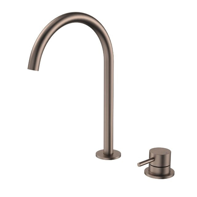 Angle Caroma Liano II Hob Basin/Sink Mixer Set 200mm - Brushed Bronze 96405BBZ65AF - The Blue Space