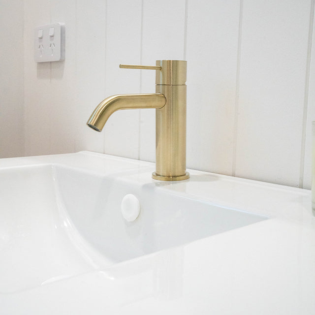 Caroma Liano II Lead Free Basin Mixer Brushed Brass