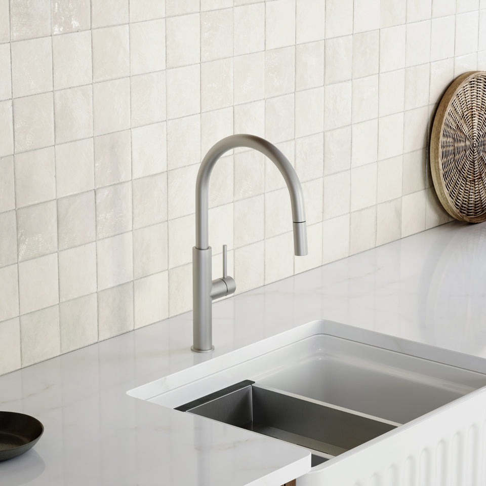 Caroma Liano II Pull Out Lead Free Sink Mixer - Brushed Nickel