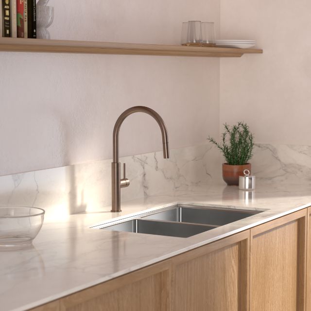 Caroma Liano II Pull Out Sink Mixer - Brushed Bronze