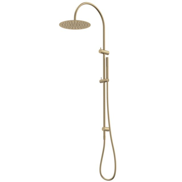 Angle Caroma Liano II Rail Shower with Overhead - Brushed Brass 96470BN33A - The Blue Space