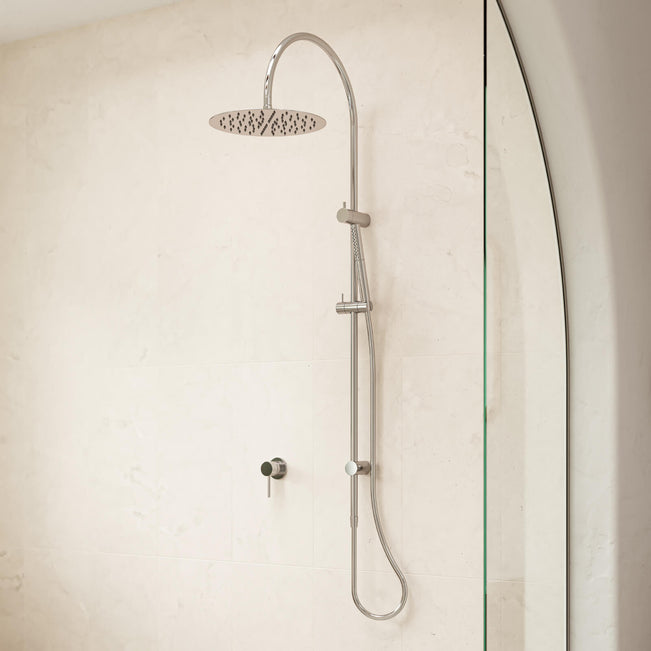 Caroma Liano II Rail Shower with Overhead Chrome | The Blue Space