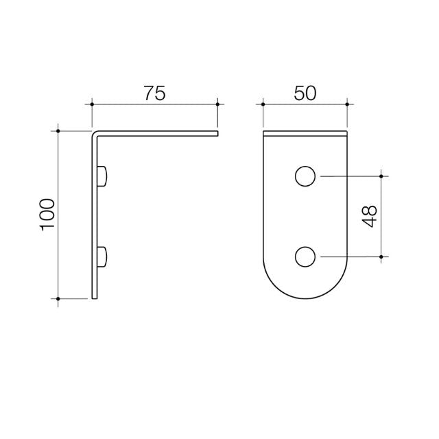 Technical Drawing Caroma Liano II Soap Bottle Holder - Brushed Brass 96450BB - The Blue Space