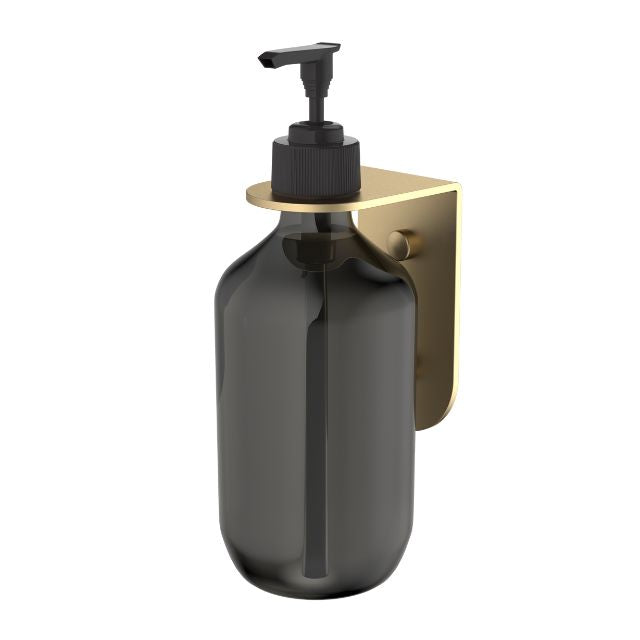 Caroma Liano II Soap Bottle Holder With Bottle - Brushed Brass 96450BB - The Blue Space