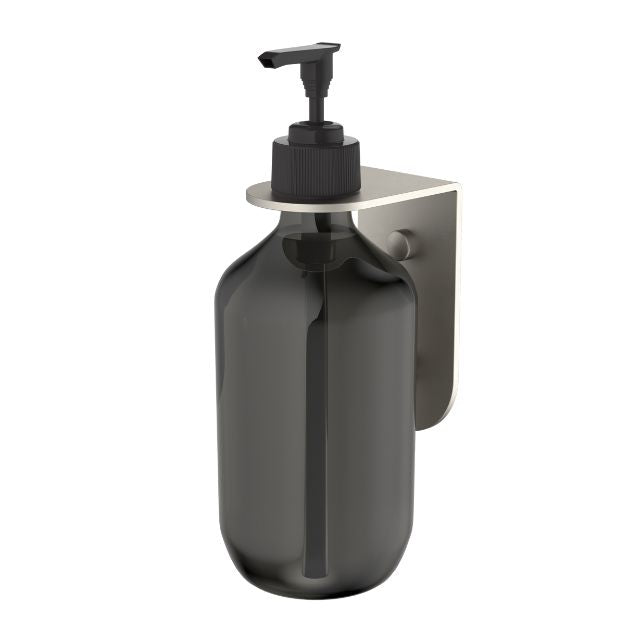 Angle Caroma Liano II Soap Bottle Holder With Bottle - Brushed Nickel 96450BN - The Blue Space
