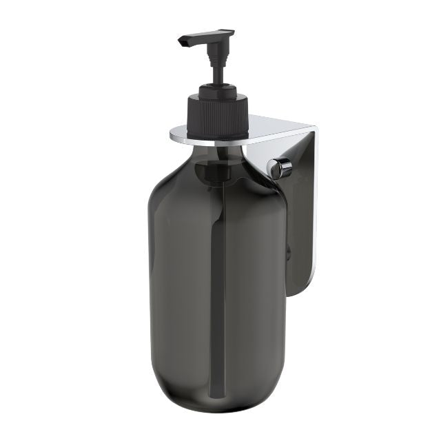 Angle Caroma Liano II Soap Bottle Holder With Bottle - Chrome 96450C - The Blue Space