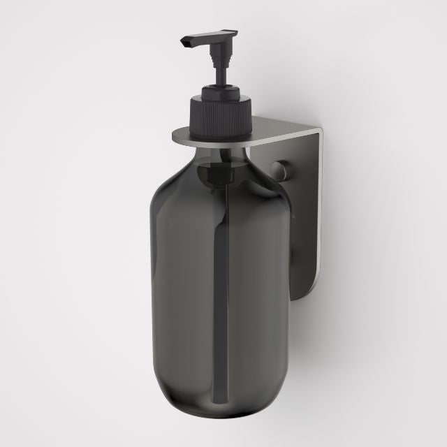 Caroma Liano II Soap Bottle Holder With Bottle - Gunmetal 96450GM - The Blue Space