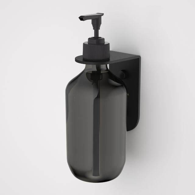 Caroma Liano II Soap Bottle Holder With Bottle - Matte Black 96450B - The Blue Space