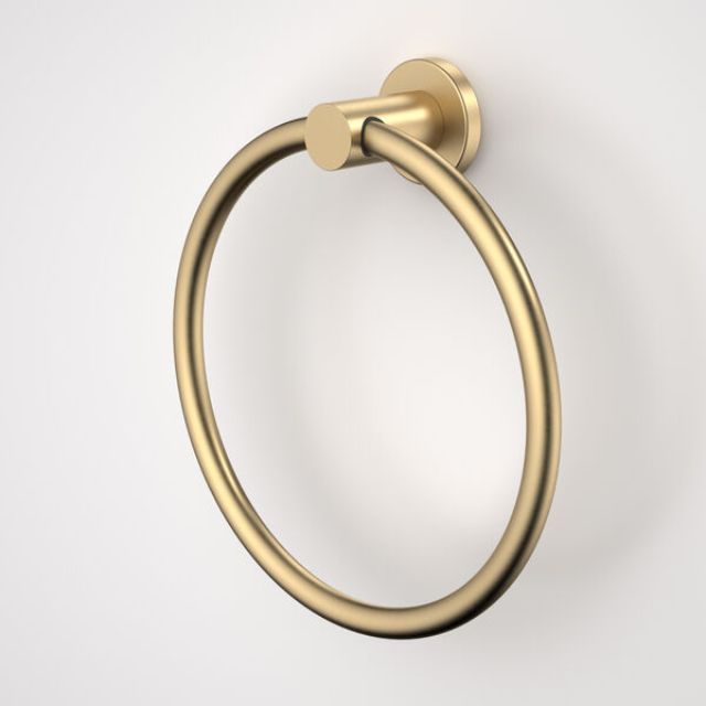 Caroma Liano II Towel Ring - Brushed Brass 96443BB - The Blue Space