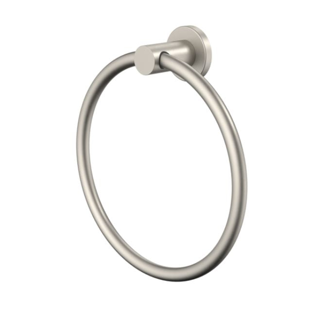 Angle Caroma Liano II Towel Ring - Brushed Nickel 96443BN - The Blue Space