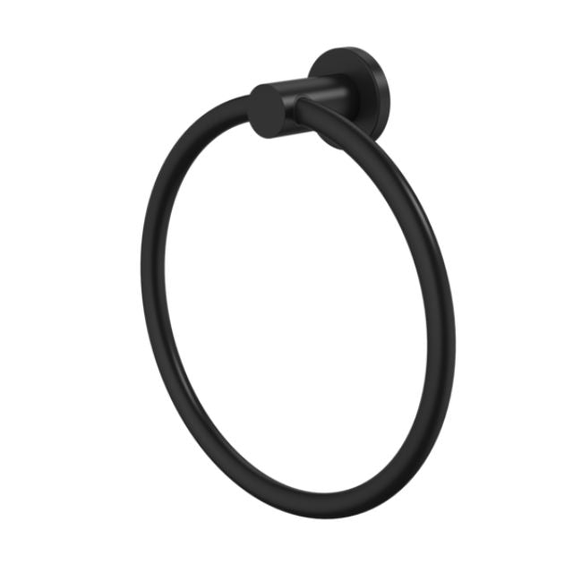 Angle Caroma Liano II Towel Ring - Matte Black 96443B - The Blue Space