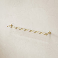 Caroma Liano ll 840 Double Towel Rail Brushed Brass | The Blue Space