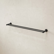 Caroma Liano ll 840 Double Towel Rail Matte Black | The Blue Space