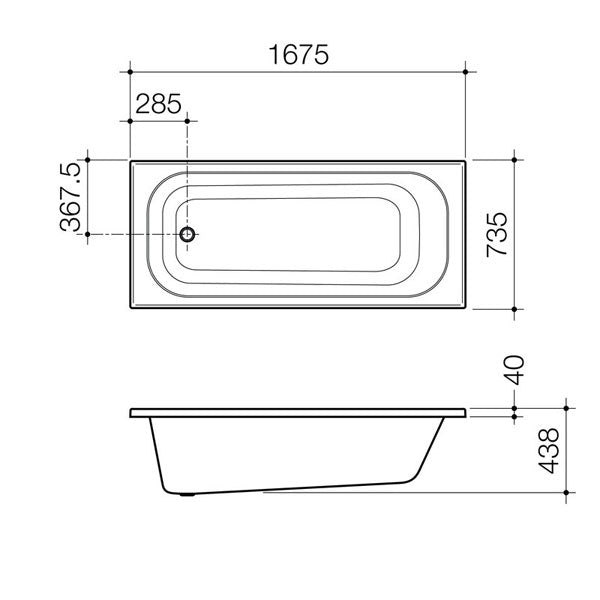Caroma Luna Four Tile Flange Bath by Caroma - The Blue Space