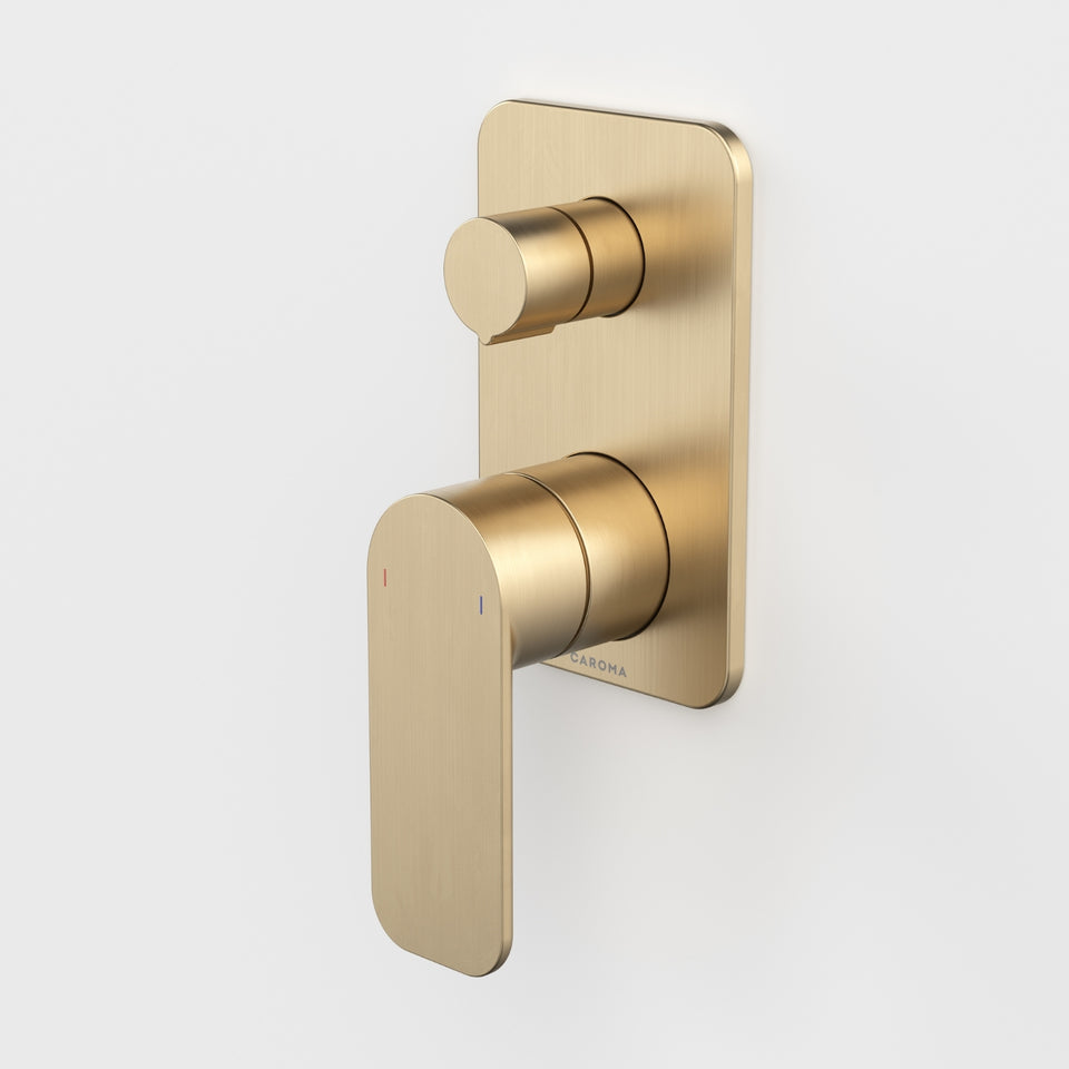 Caroma Luna II Bath/Shower Mixer with Diverter - Brushed Brass