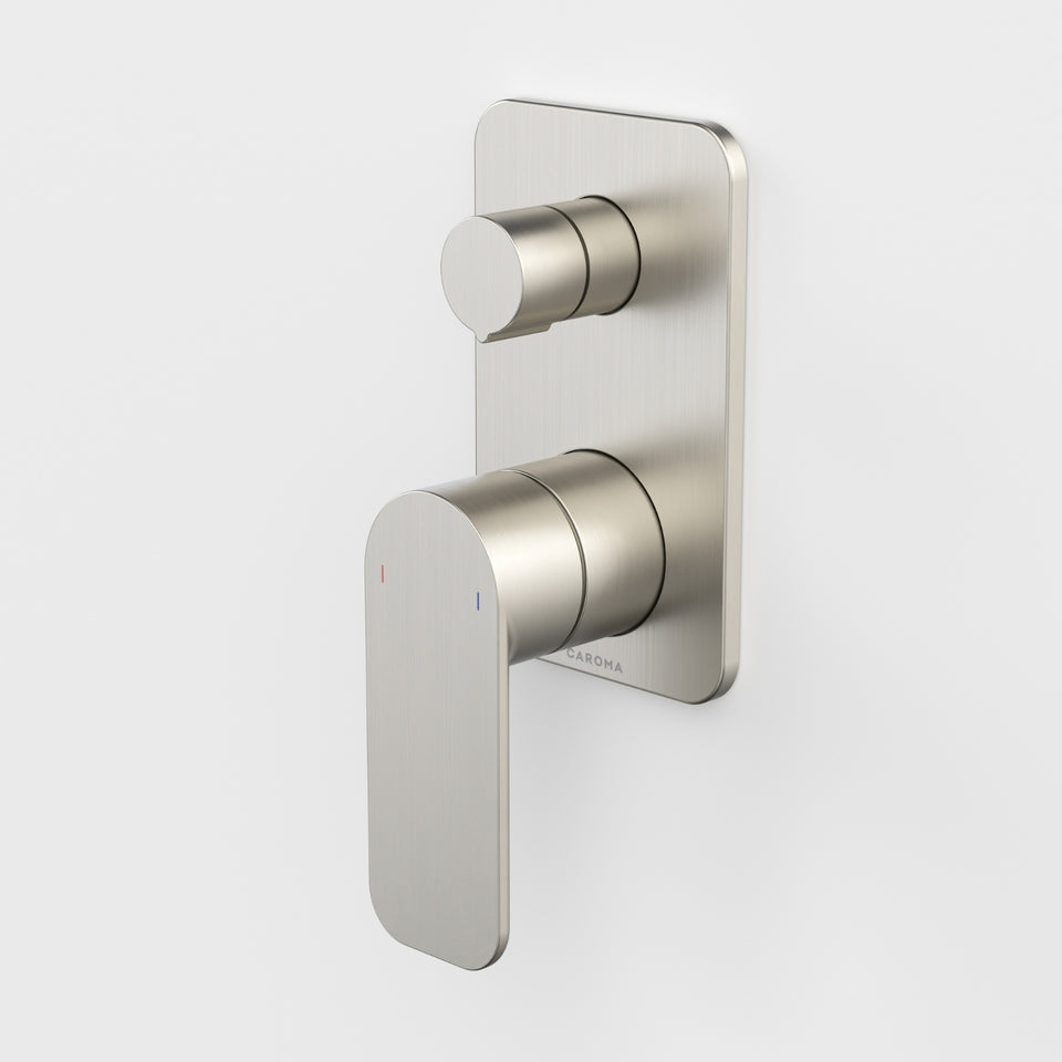 Caroma Luna II Bath/Shower Mixer with Diverter - Brushed Nickel