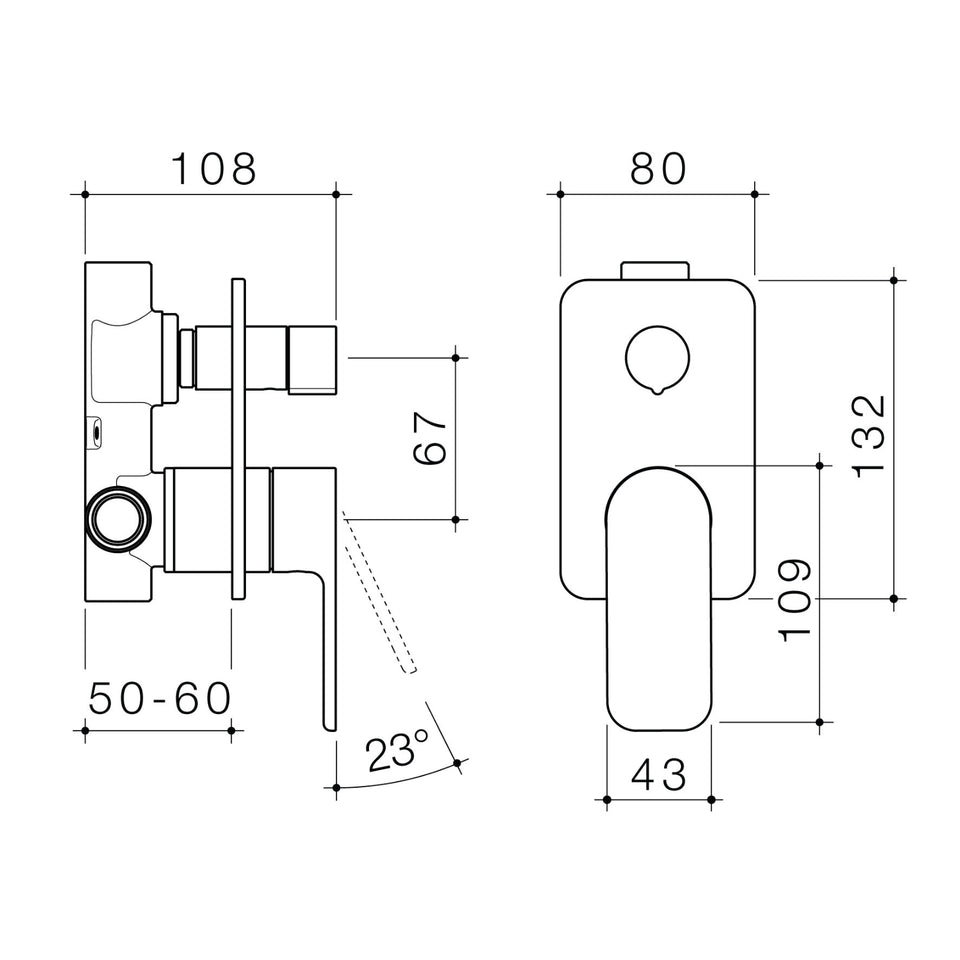 Caroma Luna II Bath/Shower Mixer with Diverter - Chrome