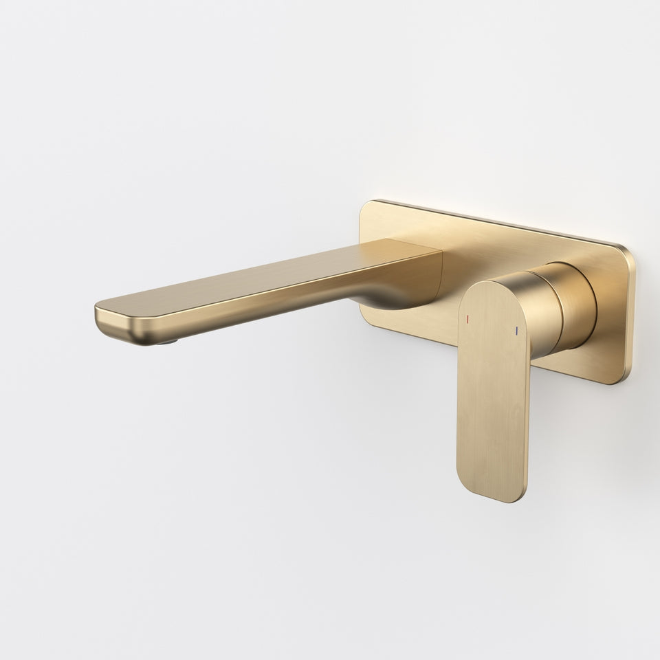Caroma Luna II Wall Basin/Bath Mixer 180mm - Brushed Brass