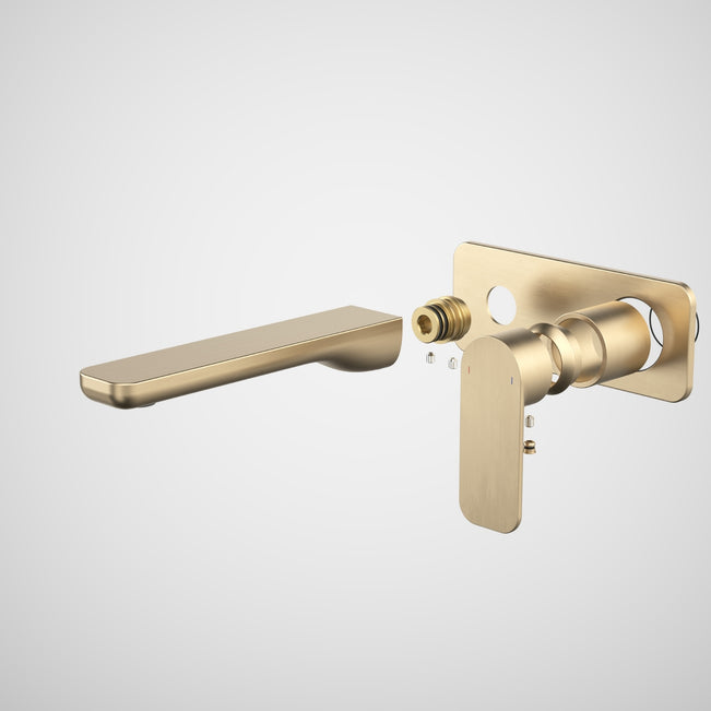 Caroma Luna II Wall Basin/Bath Mixer Trim Kit 180mm - Brushed Brass 68211BB6AF - The Blue Space