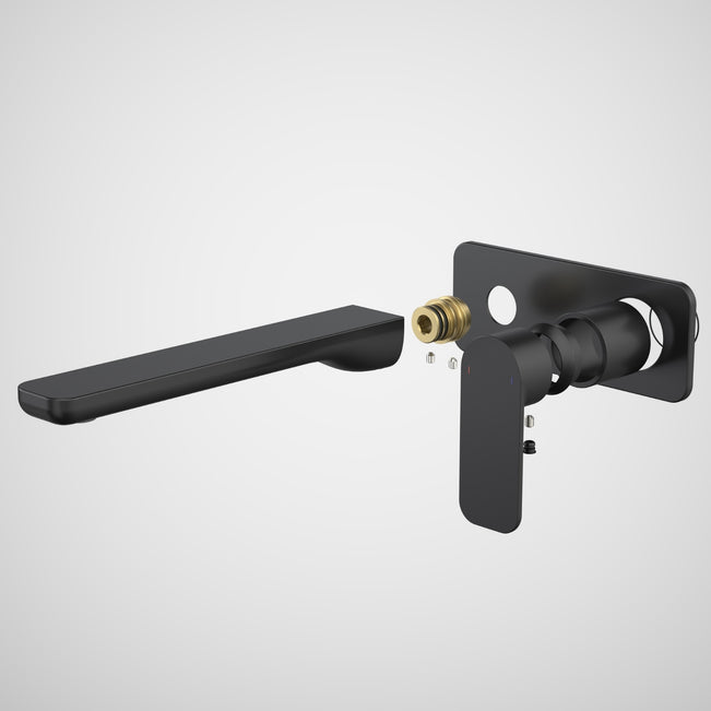 Caroma Luna II Wall Basin/Bath Mixer Trim Kit 220mm - Satin Black 68212BL6AF - The Blue Space