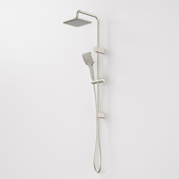 Caroma Luna Multifunction Rail Shower with Overhead Brushed Nickel