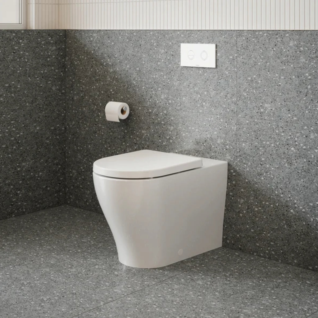 Caroma Luna Slim Cleanflush Invisi Series II Wall Faced Toilet Suite - Upgraded Seat Design - Image 1