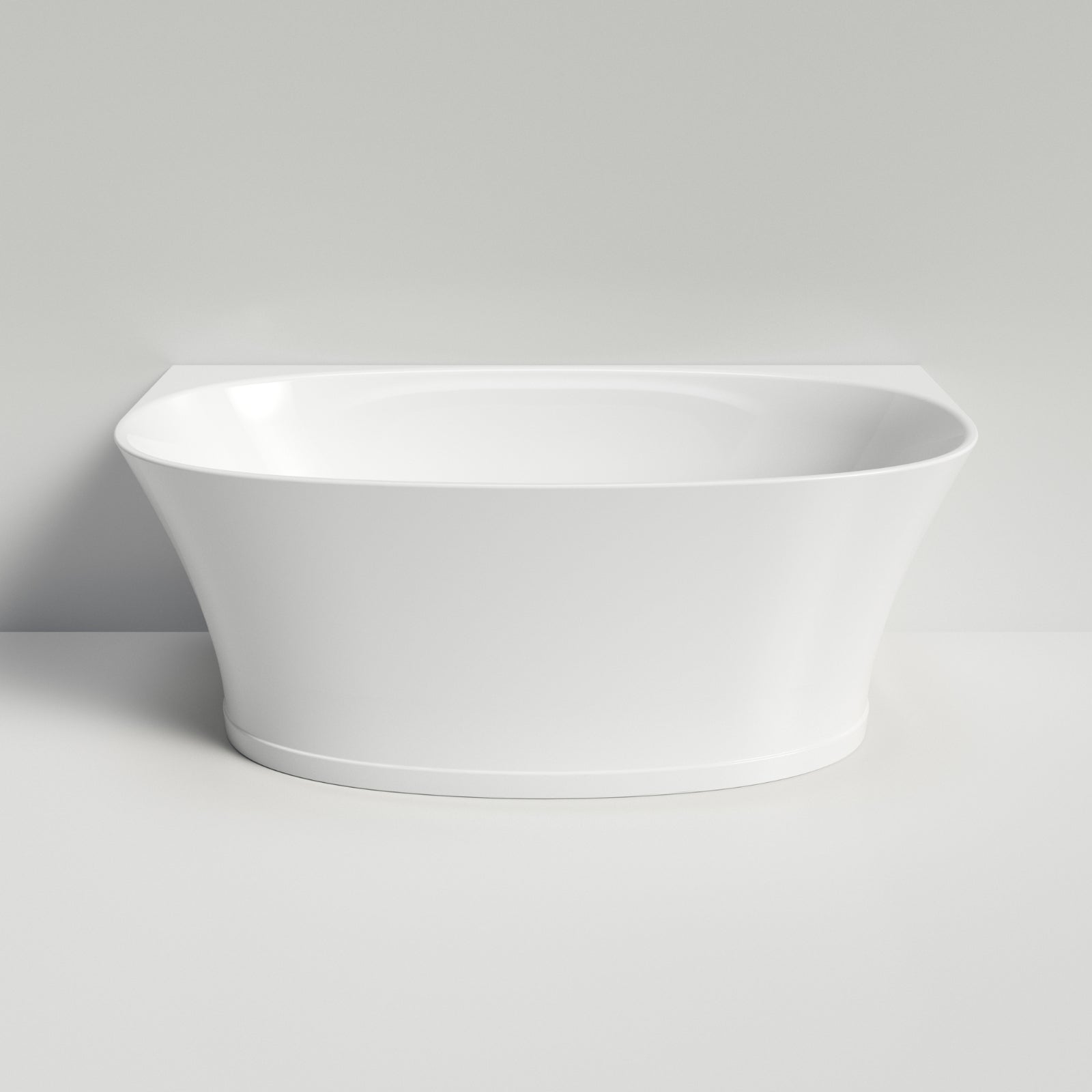 Front Caroma Riviere 1500mm Back To Wall Bath With Overflow - Gloss White EN5WFWOF - The Blue Space