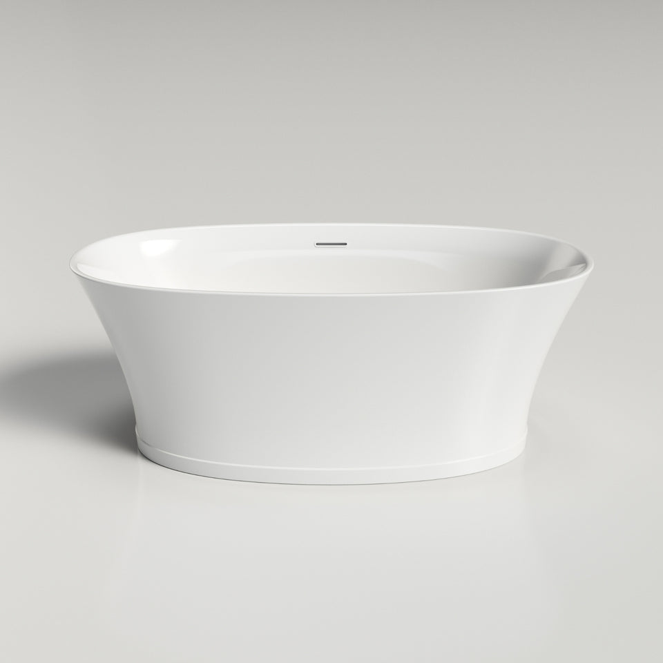 Caroma Riviere 1500mm Freestanding Bath with Overflow - Gloss White