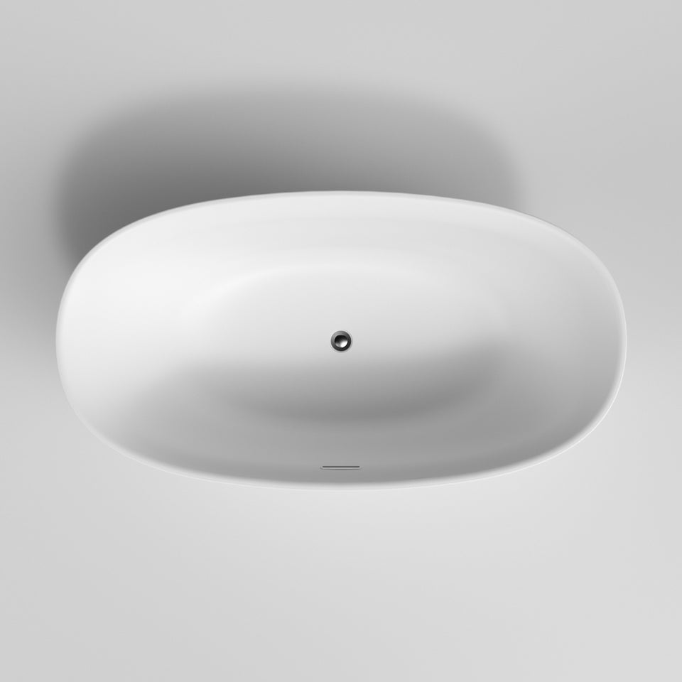 Caroma Riviere 1500mm Freestanding Bath with Overflow - Matte White