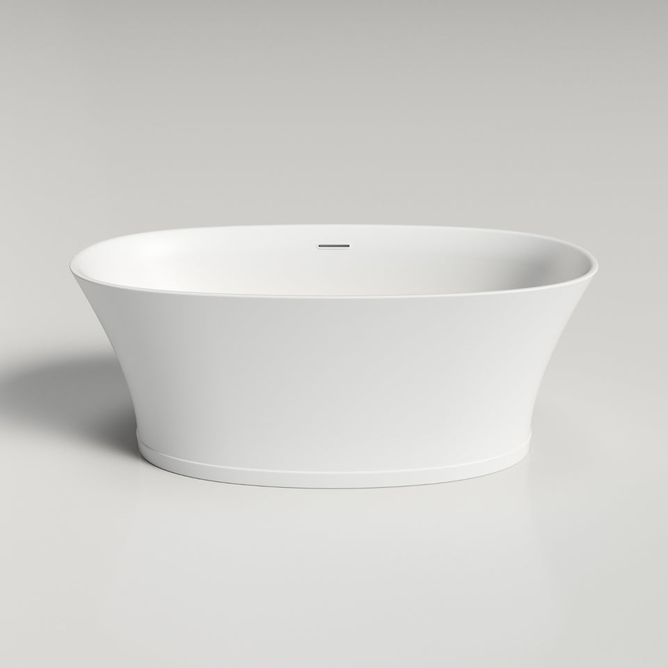 Caroma Riviere 1500mm Freestanding Bath with Overflow - Matte White