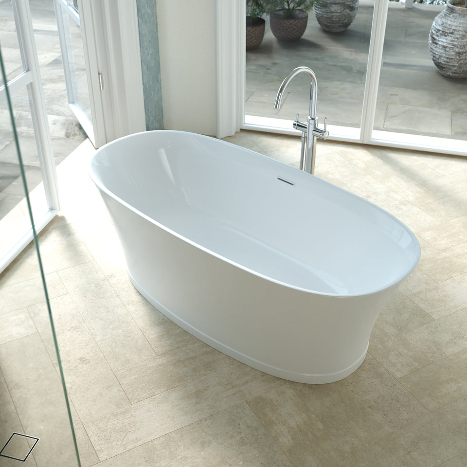 Caroma Riviere 1500mm Freestanding Bath with Overflow - Matte White
