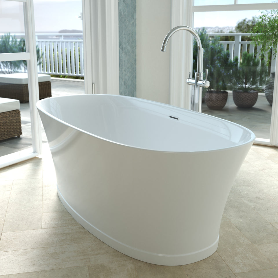 Caroma Riviere 1500mm Freestanding Bath with Overflow - Matte White