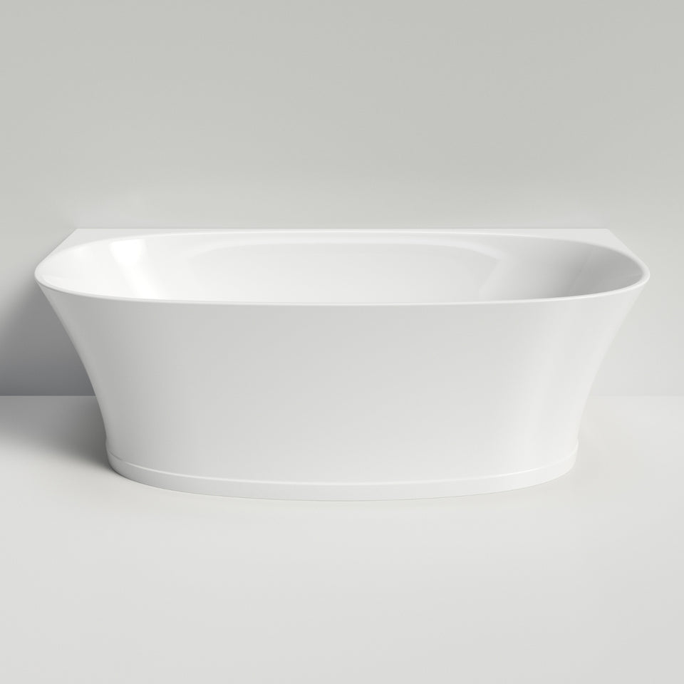 Caroma Riviere 1700mm Back to Wall Bath with Overflow - Gloss White