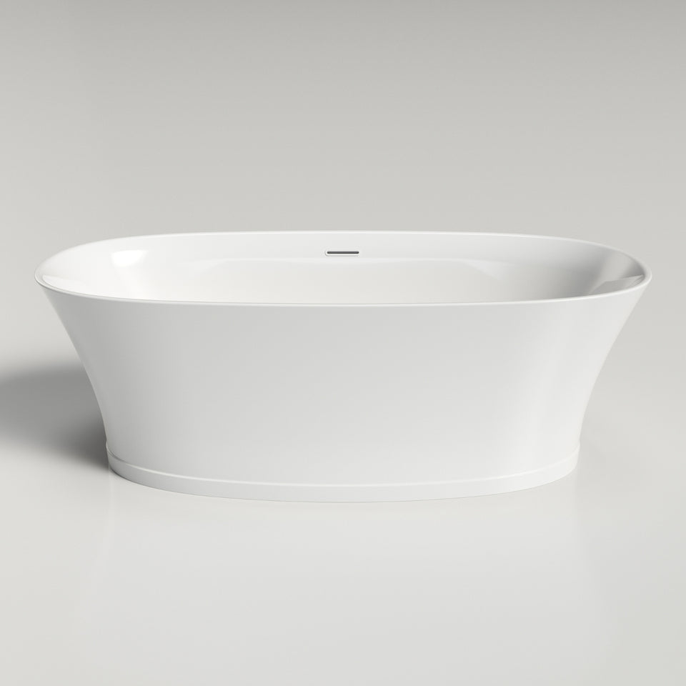 Caroma Riviere 1700mm Freestanding Bath with Overflow - Gloss White