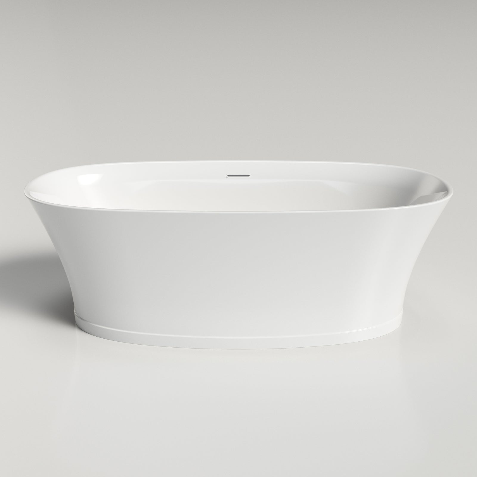 Front Caroma Riviere 1700mm Freestanding Bath With Overflow - Gloss White EN7FSWOF - The Blue Space