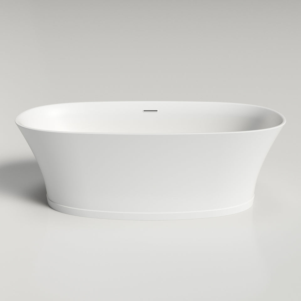 Caroma Riviere 1700mm Freestanding Bath with Overflow - Matte White
