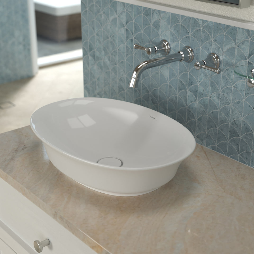 Caroma Riviere Above Counter Basin - No Tap Hole - Matte White
