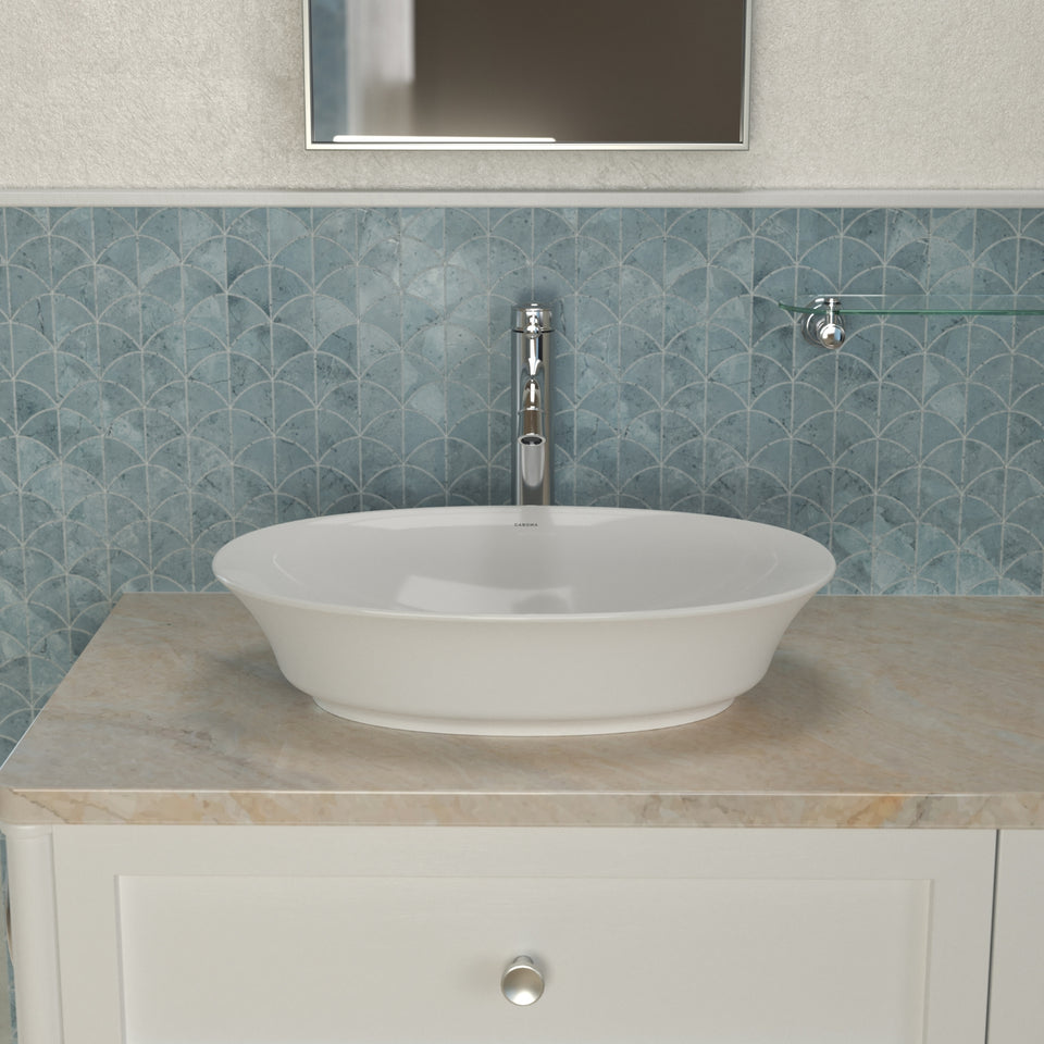 Caroma Riviere Above Counter Basin - No Tap Hole - Matte White