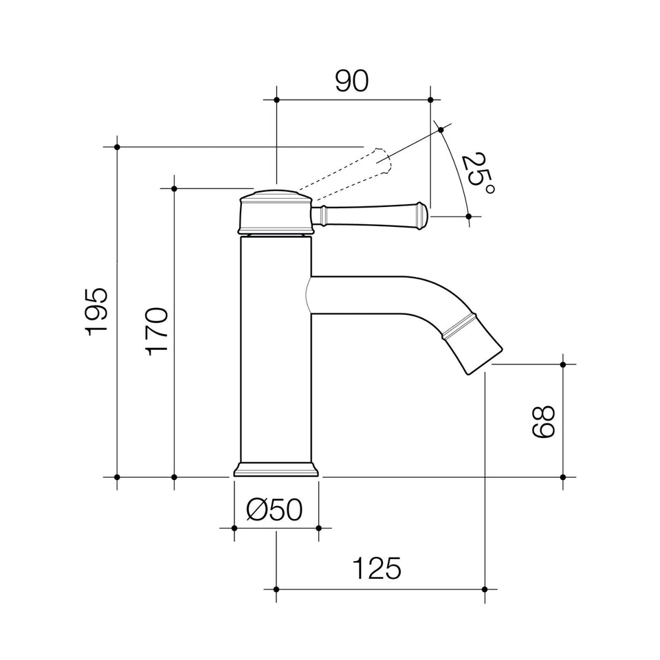 Caroma Riviere Basin Mixer - Brushed Bronze