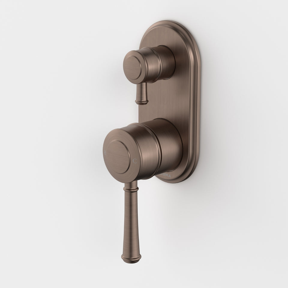 Caroma Riviere Bath/Shower Mixer with Diverter - Brushed Bronze