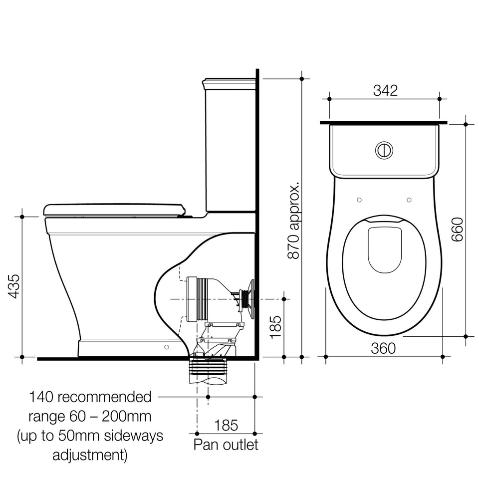 Caroma Riviere Cleanflush® Wall Faced Close Coupled Back Entry Suite - Matte White